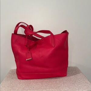 Cole Haan Bright Pink Pebbled Leather Tote